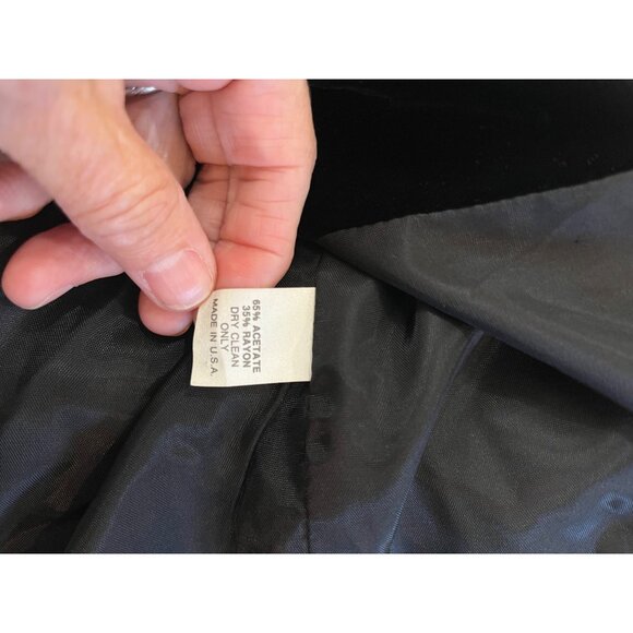 Talbots Black Velvet Cropped Jacket Classic Evening Bolero sz 14 - Picture 10 of 10